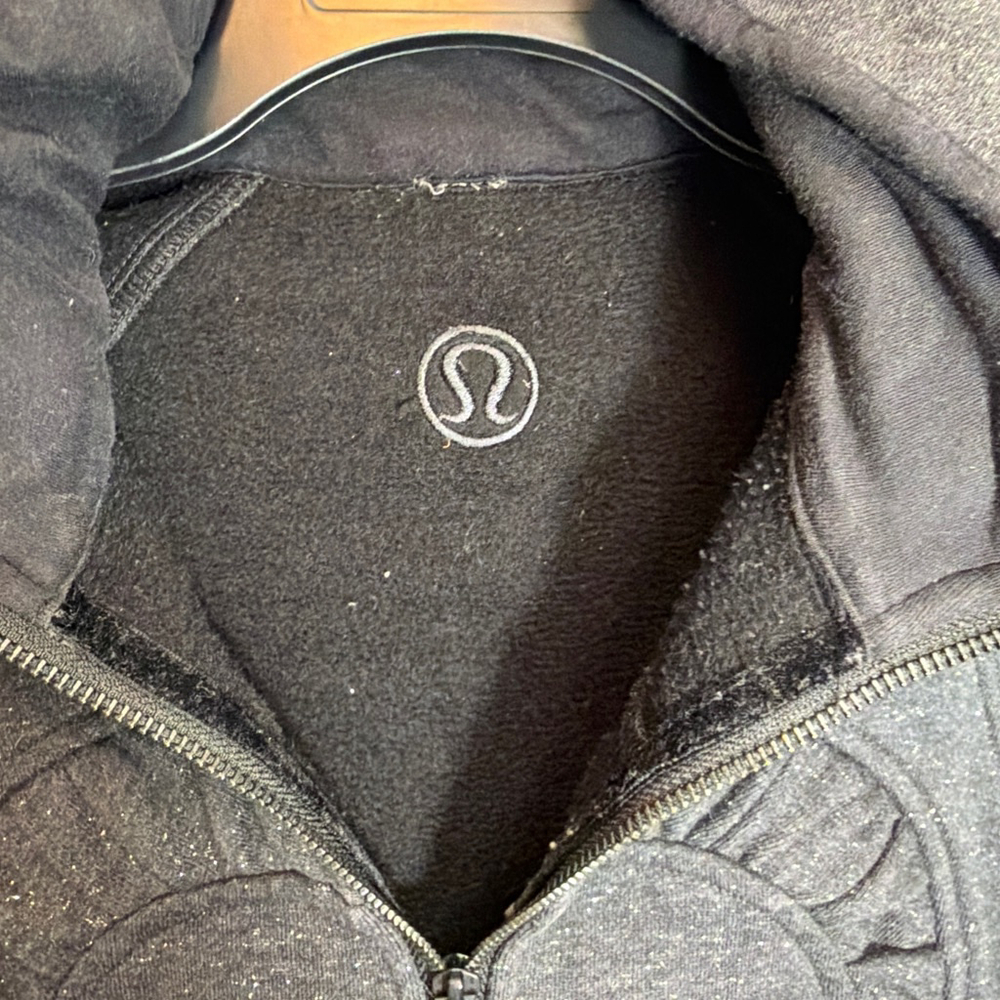 Lululemon Full Zip Scuba Fleece Yoga Athletic Jacket Funnel Neck Gray Sparkle XS - Picture 7 of 7